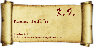 Kavas Iván névjegykártya
